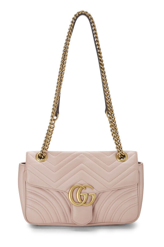 PINK MATELASSÉ LEATHER GG MARMONT SHOULDER BAG